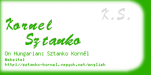 kornel sztanko business card
